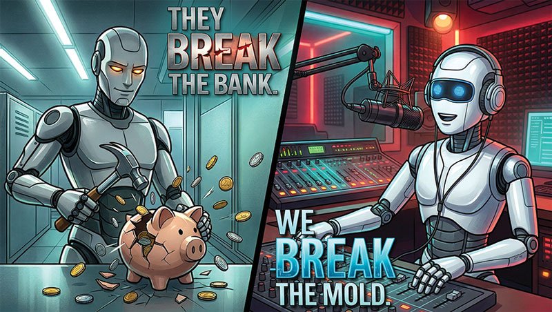 They break the bank. We break the mold.